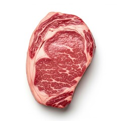 Fototapeta premium Rib Eye Steak on White Background