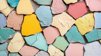 Close-up view of a colorful mosaic-like surface.