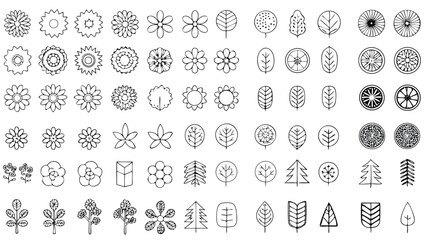 Fototapeta premium tree-top-view--leaf-icon-set--plant-illustration-s.eps