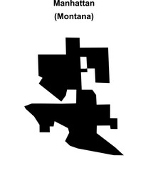 Manhattan (Montana) blank outline map