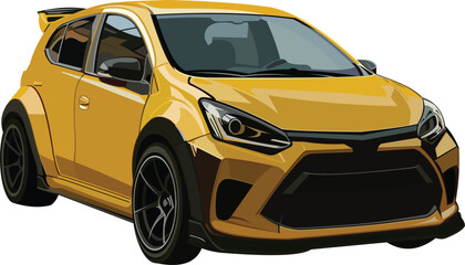 Small yellow car.eps