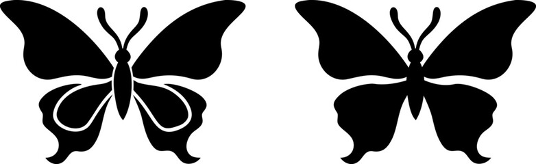 Minimalist Butterfly Silhouette, Nature Icon, Elegant Wings