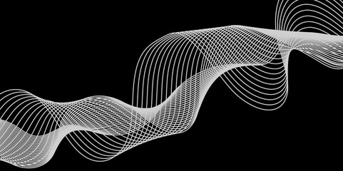 Abstract white background with a glowing abstract waves. Abstract wave element for design. Digital frequency track equalizer, Futuristic background design. Long exposure, Light painting photography.