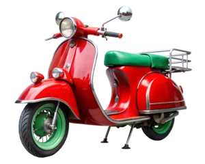 Fotobehang red vintage scooter isolated on white background.PNG Transparent file type with high definition picture quality available. © Arif