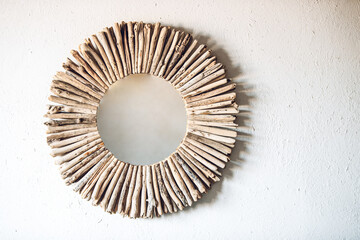 Natural Driftwood Mirror on the Wall