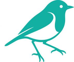 Cute vector illustration of a black bird sitting on a branch in winter