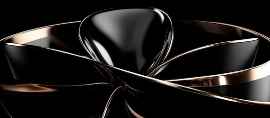 Abstract black rose gold design, modern art, dark background, luxury concept
