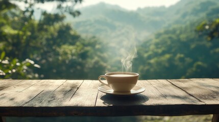Morning Coffee with a Mountain View: A Serene Start
