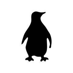 Fototapeta premium Cute penguin silhouette vector for polar animal themes, arctic wildlife illustrations, educational materials, kids art, and winter logo designs.
