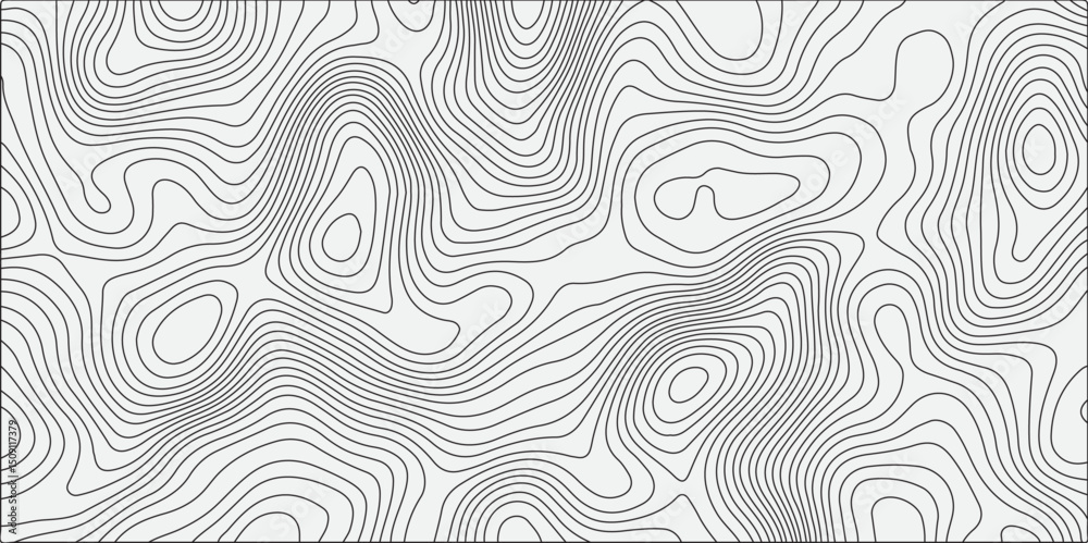 Wall mural generate a seamless white topographic contour map pattern with smooth, organic line work. the design