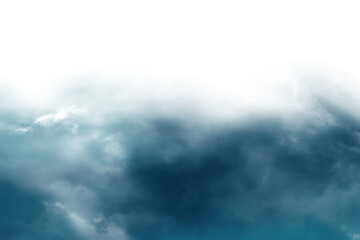 Obraz premium Abstract smoke isolated on transparent background. Teal color fog clouds rising up. Colorful smoke texture. Steam, vapor, gas, fog special effect. Texture overlays. Graphic design elements