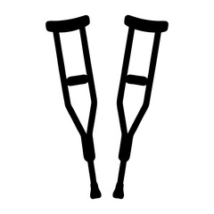 A Silhouette of Two Crutches Suggesting Injury, Disability, and Medical Support