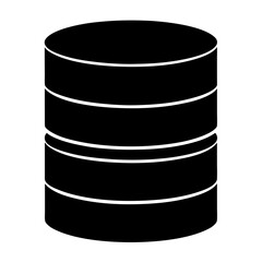 Stylized layered cylinder representing data storage or computer databases systems