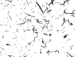 Pile of black eraser crumbs on a white background, top view. Eraser crumbs, eraser scrap.