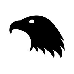 Bold and striking silhouette of an eagle head in profile view
