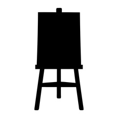 Silhouette image depicting an art easel ready for artistic creation to begin
