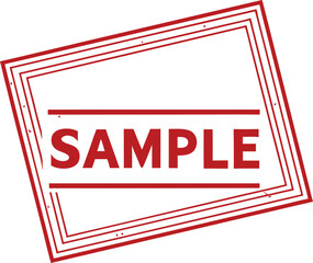 Red Distressed Sample Stamp with Angular Frame - Visual Design Element for Applications