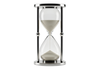 Elegant Hourglass isolated on white or transparent background. PNG