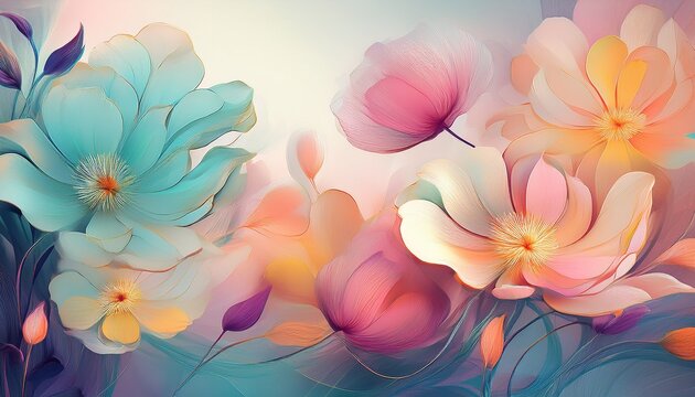 fiori astratti colori tenui