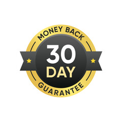 30 Day Money Back Guarantee Badge Sign illustration Vector