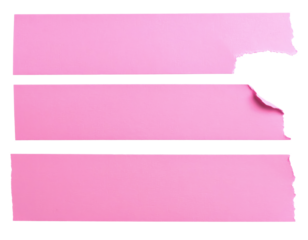pink paper tape adhesive with ripped edge for clipping isolated on white or transparent png