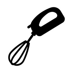 Elegant silhouette of a modern electric whisk, a kitchen essential for baking