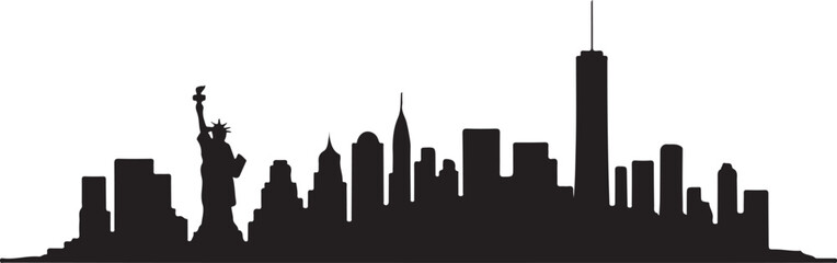 Naklejka premium New York city skyline silhouette flat design, vector illustration