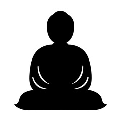 Meditating Buddha in Black Silhouette, representing inner peace and enlightenment