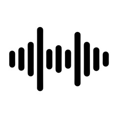 Abstract depiction of a sound wave represented by black vertical bars