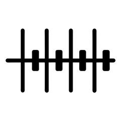 Black equalizer icon for audio or music graphic representation on white background