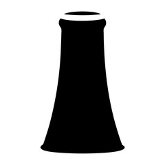 Silhouette of a cooling tower for nuclear power plant in black color