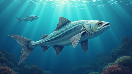 Naklejka premium Close up image of marine fish