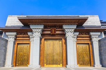 Fototapeta premium The architectural scenery of Nishan Holy Land University Hall, the birthplace of Confucius, Jining, Shandong, China
