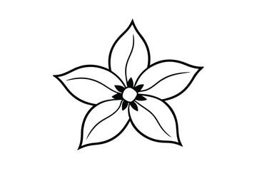 Simple line drawing of a five petaled flower