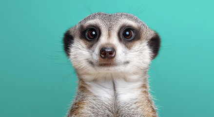 Curious Meerkat with Bright Background