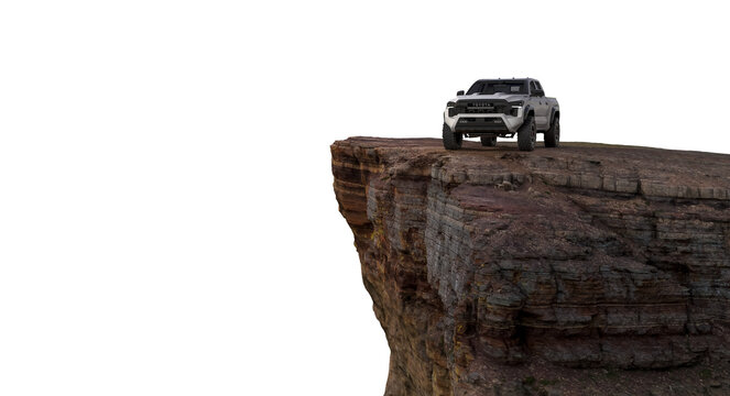 Toyota Tacoma TRD Pro on Rocky Cliff Edge in Natural Landscape