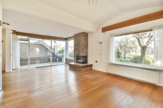 Bright and Modern Living Room with Large Windows