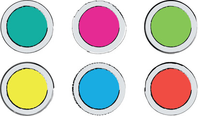 Retro Brush-Painted Sign Circle Shape Set: Vintage-Inspired Elements with Handcrafted Texture for Logos, Labels, and More