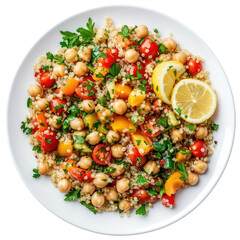 Healthy Quinoa Salad With Chickpeas Cherry  isolated on a transparent background