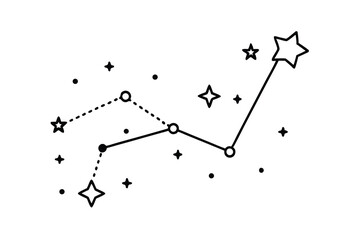 Celestial constellation minimalist line art starry night design