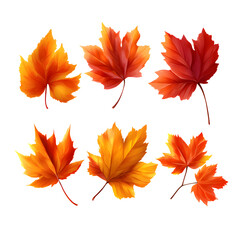 Naklejka premium Autumn leaf collection, isolated to transparent background, warm fall colors, vector style, crisp and clean edges, PNG look --raw --ar 1:1 --v 7.0 --p 537mr6h