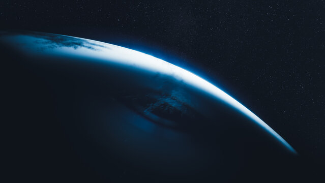 Views of Earth against the backdrop of stars from space