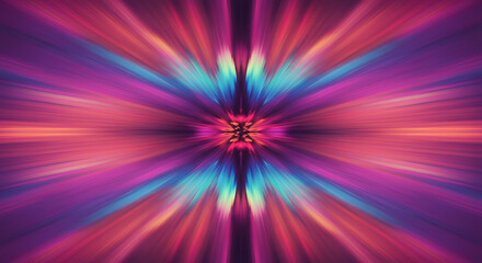 Obraz premium Abstract Colorful Burst Radial Light Rays Pink Purple Blue Energy Dynamic Background Design