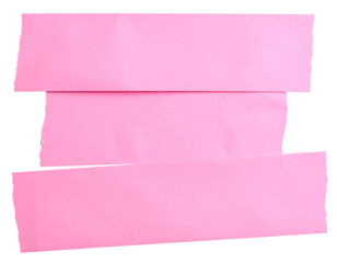pink paper tape adhesive with ripped edge for clipping isolated on white or transparent png