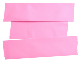 pink paper tape adhesive with ripped edge for clipping isolated on white or transparent png