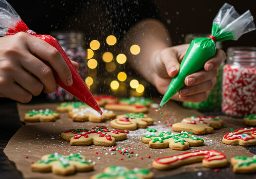 Decorating christmas cookies festive baking holiday treats