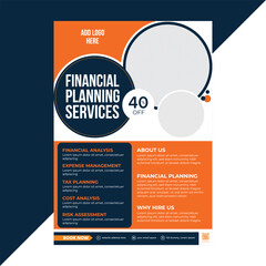 Obraz premium Finance services flyer with editable design, ideal for promoting digital financial tools, savings plans, and online accounting services for firms