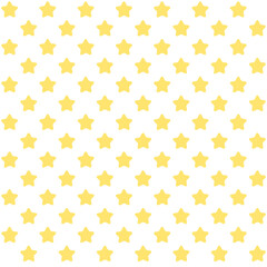 Seamless pattern with yellow stars on white background.Kids, baby or childish fabric.Surface design for textile.Decoration ornament.Repeat tile.Wrapping paper.Graphic design.Vector illustration.