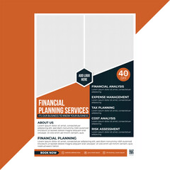 Customizable flyer template for digital banking services, investment portfolios, and accounting firms seeking modern promotional materials for web or print