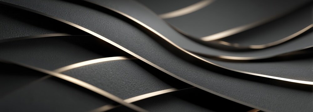 Sophisticated arabesque background in charcoal gray with metallic lines